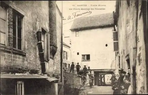 Ak Mantes Yvelines, Vieilles Maisons sur Piliers, Quartier des Tanneries