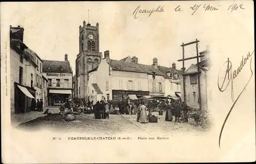 Ak Neauphle le Chateau Yvelines, Place aux Herbes