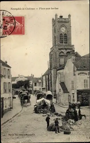 Ak Neauphle le Chateau Yvelines, Place aux Herbes