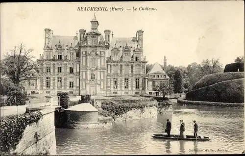 Ak Beaumesnil Eure, Parc du Château, Pièce d´Eau