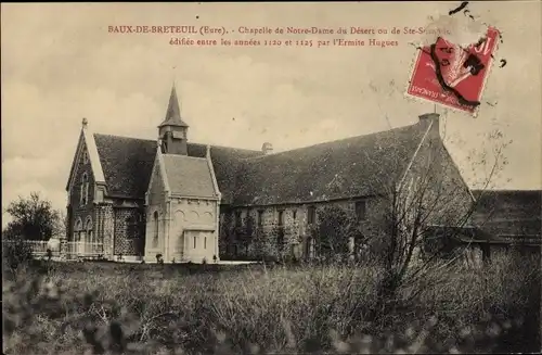 Ak Raux Breteuil Eure, Chapelle de Notre Dame du Désert ou de Sainte Suzanne