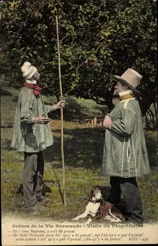 Ak Scenes de la Vie Normande, visite du Proprietaire, Tracht Normandie