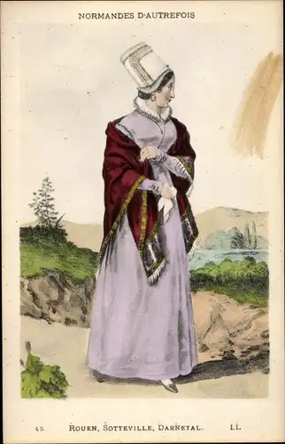 Künstler Ak Normandes d'Autrefois, Tracht, Rouen, Sotteville, Darnetal