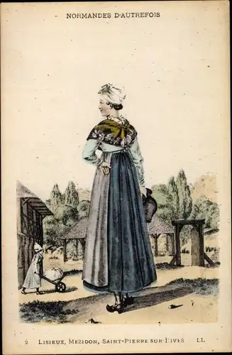 Künstler Ak Normandes d'Autrefois, Tracht, Lisieux, Mezidon