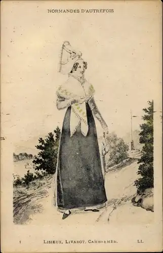 Künstler Ak Normandes d'Autrefois, Tracht, Lisieux, Livarot