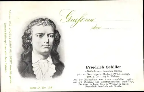 Ak Dichter Friedrich Schiller