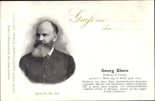 Ak Dichter Georg Ebers