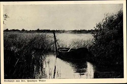 Ak Rockanje Südholland Niederlande, Quackjes Water, Ruderboot