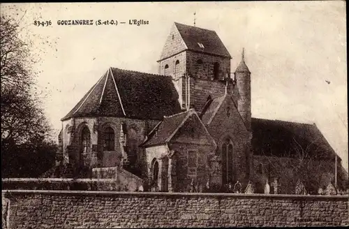 Ak Gouzangrez Val d'Oise, Kirche