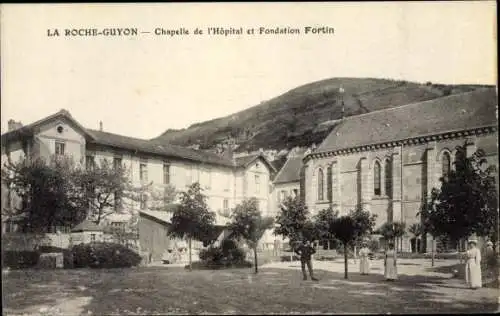 Ak La Roche Guyon Val d’Oise, Chapelle de l'Hôpital et Fondation Fortin