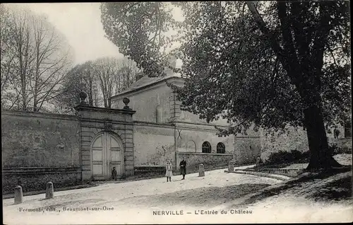 Ak Nerville Val-d´Oise, L'Entrée du Château