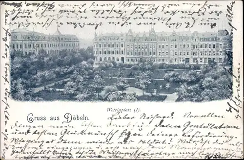 Ak Döbeln Sachsen, Wettinplatz