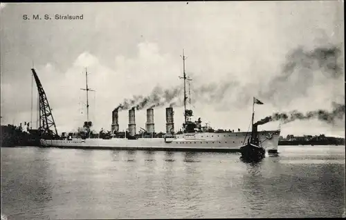 Ak Deutsches Kriegsschiff, SMS Stralsund, Kleiner Kreuzer