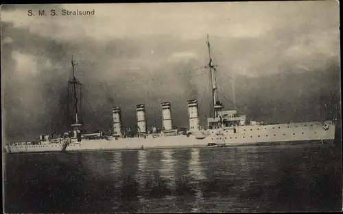 Ak Deutsches Kriegsschiff, SMS Stralsund, Kleiner Kreuzer