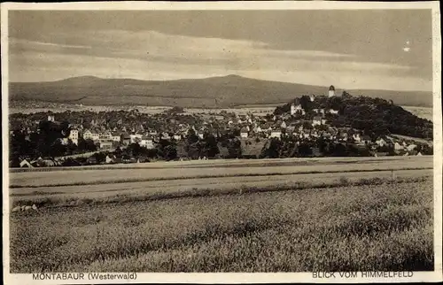 Ak Montabaur Rheinland Pfalz, Panorama vom Ort, Blick vom Himmelfeld
