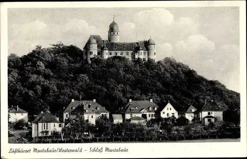 Ak Montabaur Rheinland Pfalz, Schloss, Teilansicht vom Ort