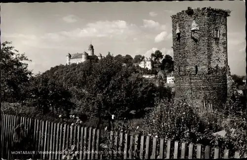 Ak Montabaur Rheinland Pfalz, am Wolfsturm, Blick zum Schloss