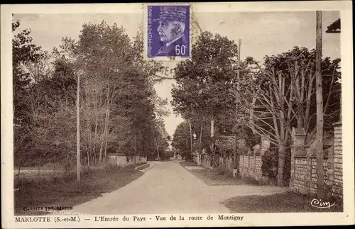 Ak Marlotte Seine et Marne, Entrée du Pays