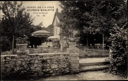 Ak Bourron Marlotte Seine et Marne, Hôtel de la Paix