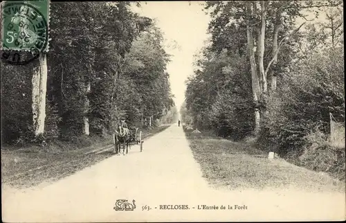 Ak Recloses Seine-et-Marne, Entrée de la Forêt