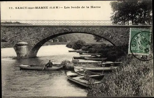 Ak Saacy sur Marne Seine et Marne, Bords de la Marne
