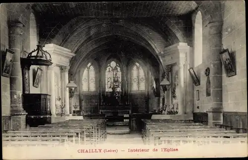 Ak Chailly en Gâtinais Loiret, Intérieur de l´Église