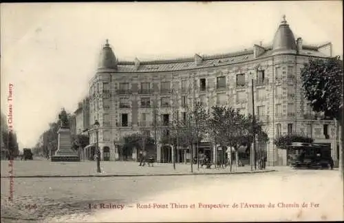 Ak Le Raincy Seine Saint Denis, Rond-Point Thiers