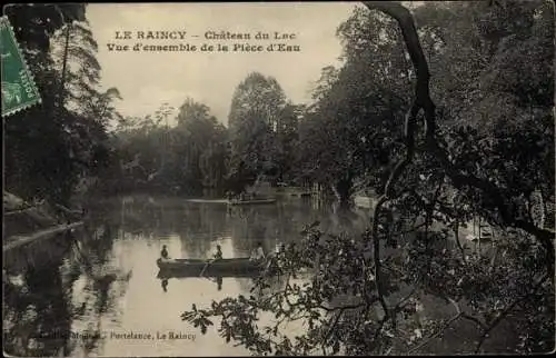 Ak Le Raincy Seine Saint Denis, Château du Lac, Vue d´Ensemble de la Pièce d´Eau