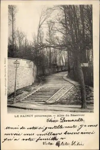 Ak Le Raincy Seine Saint Denis, Allée du Réservoir