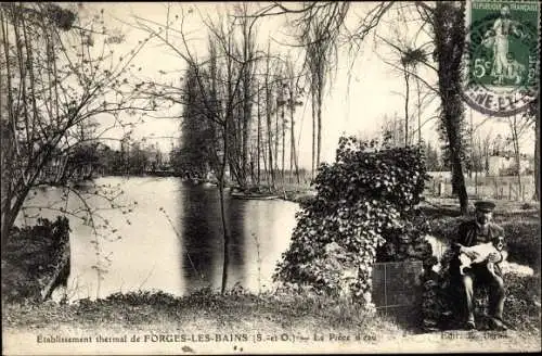 Ak Forges les Bains Essonne, La Pièce d´Eau