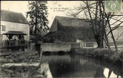 Ak Gif Essonne, Le Bief du Moulin de l´Abbaye