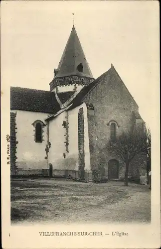 Ak Villefranche sur Cher Loir et Cher, L´Église
