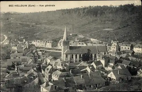 Ak Bec Hellouin Eure, Vue Générale