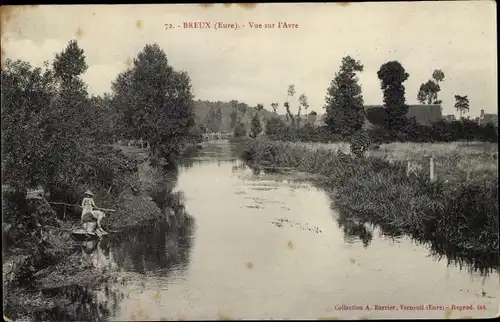 Ak Breux Eure, Vue sur l´Avre