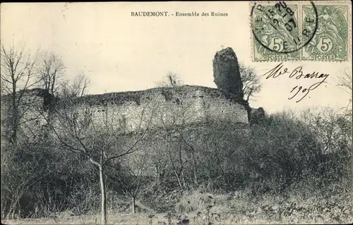 Ak Baudemont Eure, Ensemble de Ruines