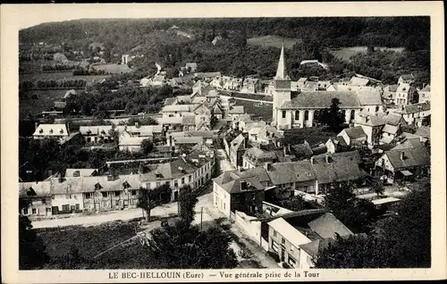 Ak Bec Hellouin Eure, Vue Générale prise de la Tour