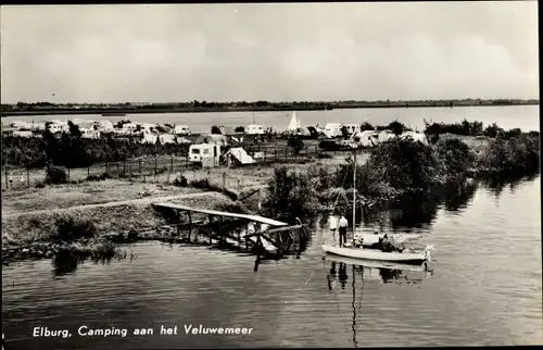 Ak Elburg Gelderland, Camping aan het Veluwemeer