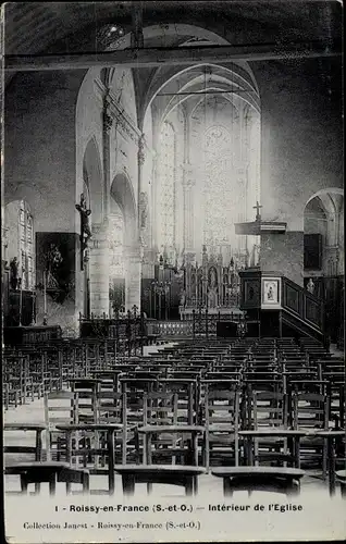 Ak Roissy en France Val d’Oise, Intérieur de l'Église