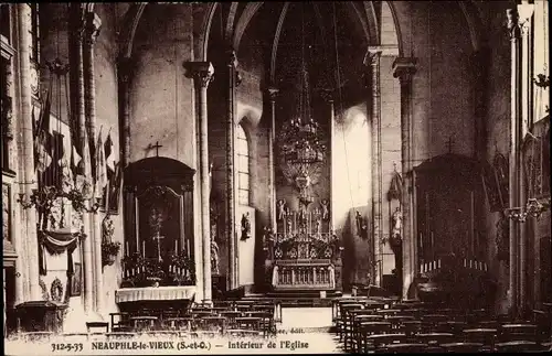 Ak Neauphle le Vieux Yvelines, Intérieur de l´Église