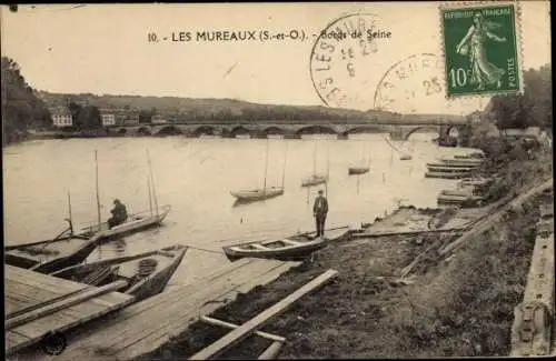 Ak Les Mureaux Yvelines, Bords de Seine