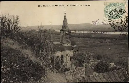 Ak Mousseaux sur Seine Yvelines, L´Église