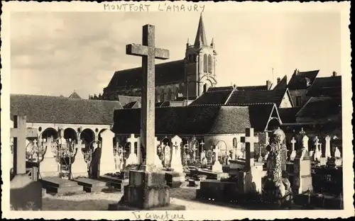 Foto Ak Montfort l´Amaury Yvelines, Église et Cimetière