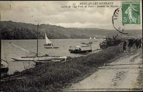 Ak Meulan les Mureaux Yvelines, Régates, Cercle de la Voile de Paris