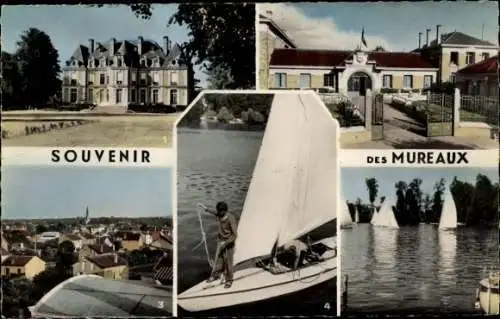 Ak Les Mureaux Yvelines, Montage, Château, Régates, Voiliers