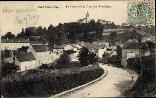 Ak Châteaufort Yvelines, Vue prise de la Route de Bordeaux