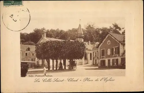 Ak La Celle-Saint-Cloud Yvelines, Place de l'Eglise