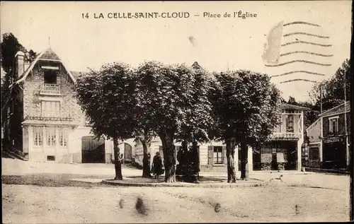 Ak La Celle-Saint-Cloud Yvelines, Place de l'Église