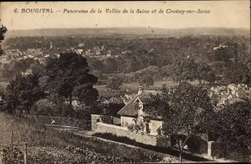 Ak Bougival Yvelines, Panorama de la Vallée de la Seine , Croissy sur Seine