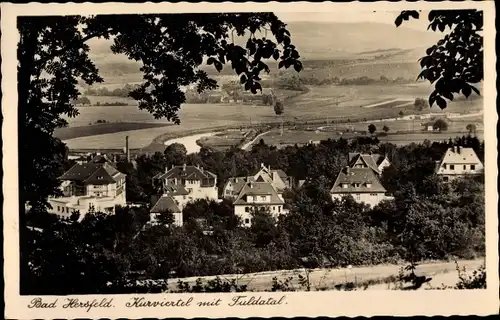 Ak Bad Hersfeld Hessen, Kurviertel mit Fuldatal