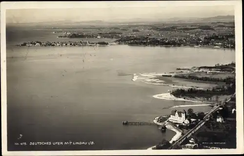 Ak Lindau am Bodensee Schwaben, Fliegeraufnahme